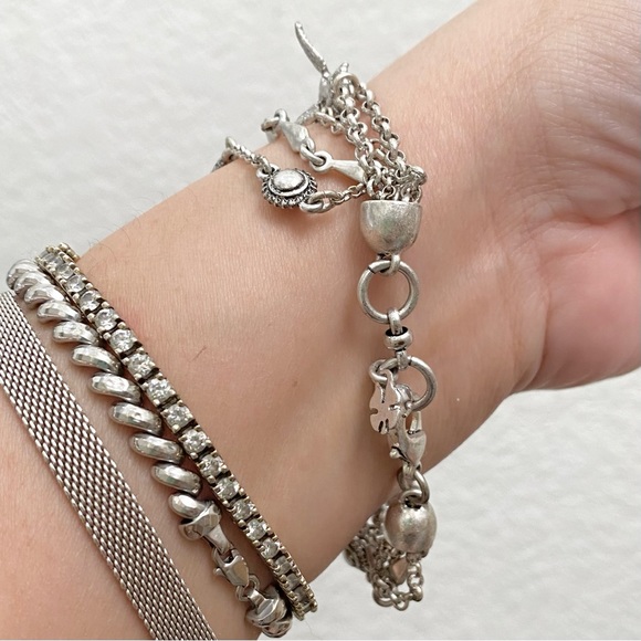 LUCKY BRAND Silver Hummingbird Multi Chain Bracelet - Picture 4 of 13